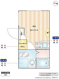 WithCKamata ワンルームの間取図画像