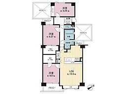 鶴巻ガーデンシティ・ひかりの丘4号棟 3LDKの間取図画像