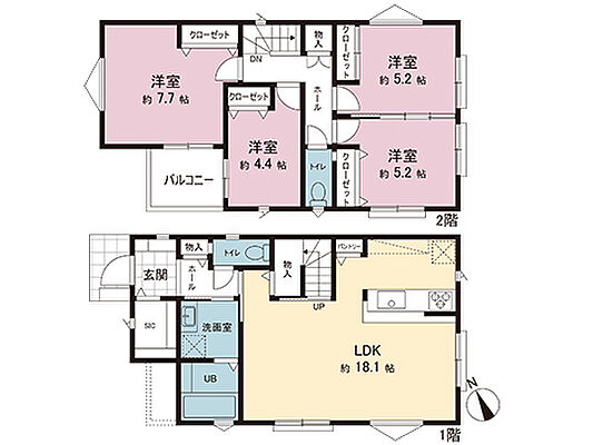 間取り 横浜市旭区上川井町 中古戸建　E号棟