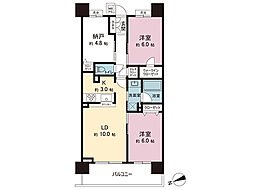 クリオ衣笠フィルソーレ 2SLDKの間取図画像