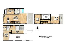 伊丹市池尻5丁目　中古一戸建て 2SLDKの間取り