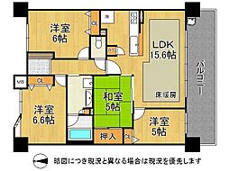 ザ・ガーデネスクシティアクア館 4LDKの間取図画像