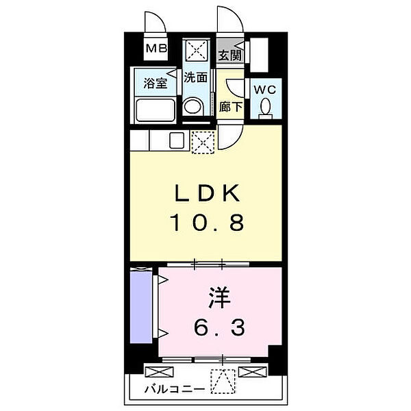 ヴィアラッテア 305｜東京都八王子市元本郷町1丁目(賃貸マンション1LDK・3階・40.62㎡)の写真 その2