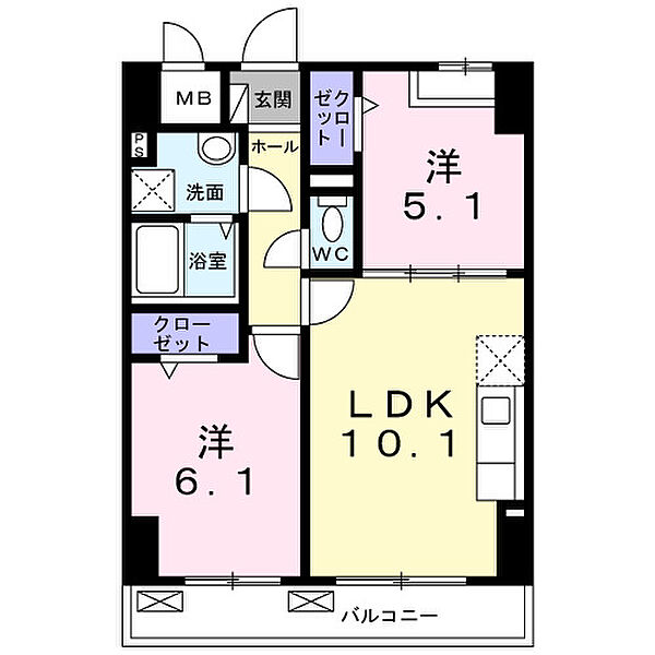 東京都八王子市八幡町(賃貸マンション2LDK・3階・49.10㎡)の写真 その2