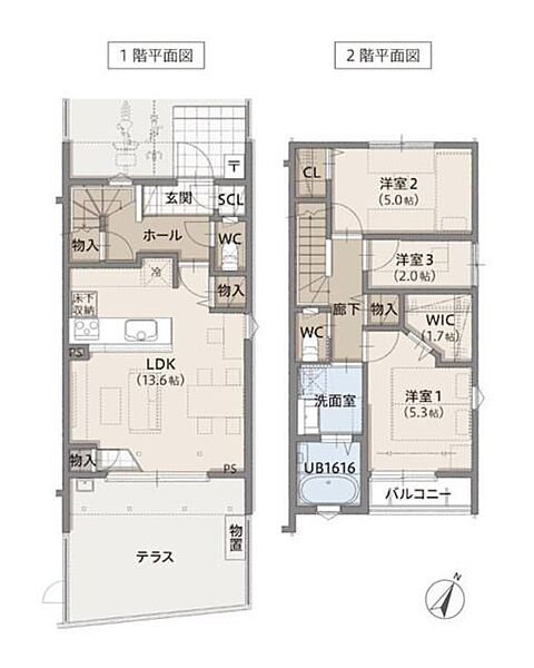 城址の杜 C｜東京都日野市西平山1丁目(賃貸テラスハウス3LDK・1階・72.04㎡)の写真 その2