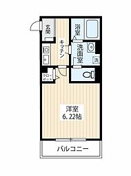 プラッサムコート八王子 1階1Kの間取り