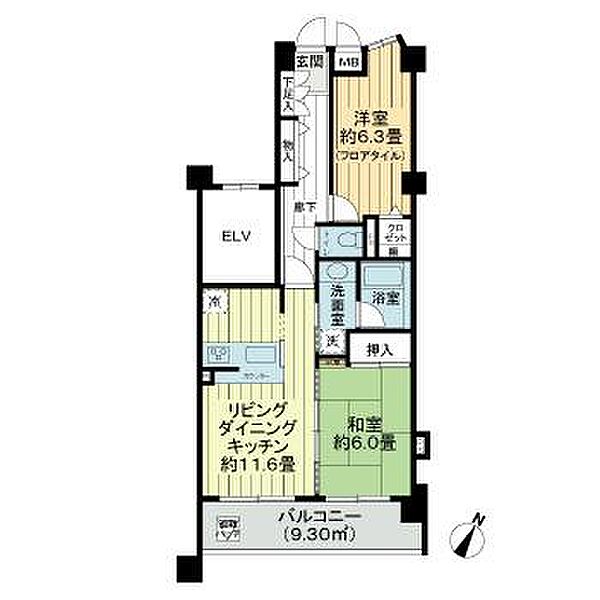 ハイホーム小田急相模原 411｜神奈川県相模原市南区相模台3丁目(賃貸マンション2LDK・4階・59.45㎡)の写真 その2