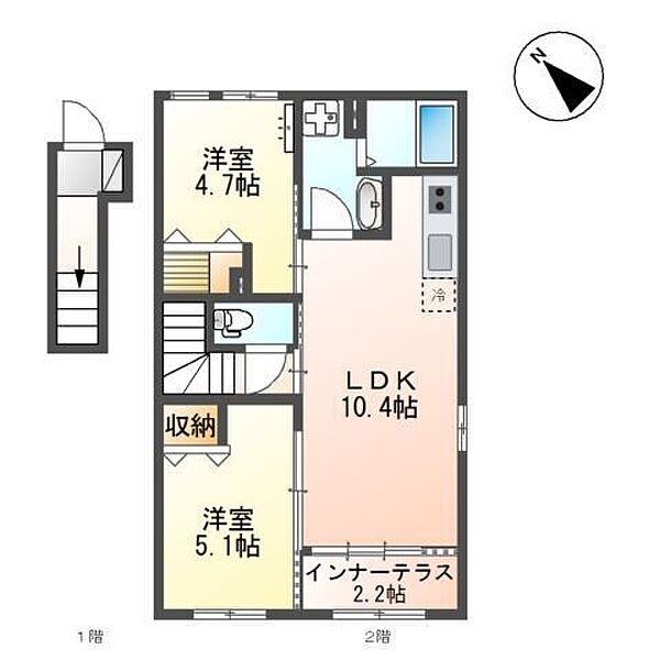 仮)南区上鶴間本町新築工事 202｜神奈川県相模原市南区上鶴間本町6丁目(賃貸アパート2LDK・2階・52.25㎡)の写真 その2