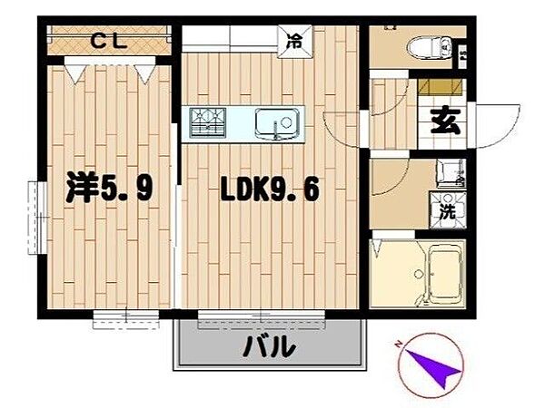 アルドゥール玉川学園 201｜東京都町田市玉川学園7丁目(賃貸アパート1LDK・2階・36.43㎡)の写真 その2