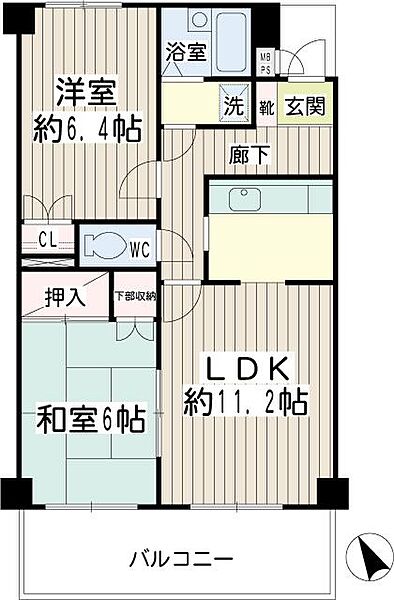 サニーテラス西寺尾 00602｜神奈川県横浜市神奈川区西寺尾4丁目(賃貸マンション2LDK・6階・55.50㎡)の写真 その2