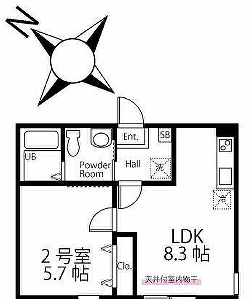 ハーミットクラブハウス桜木町ＪｉＮ（ジン） 202｜神奈川県横浜市西区東ケ丘(賃貸アパート1LDK・2階・31.88㎡)の写真 その2