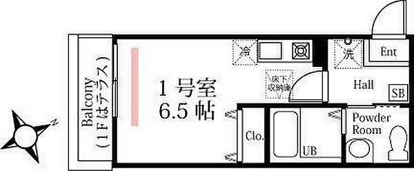 ハーミットクラブハウス戸塚吉田町 101｜神奈川県横浜市戸塚区吉田町(賃貸アパート1R・1階・18.70㎡)の写真 その2