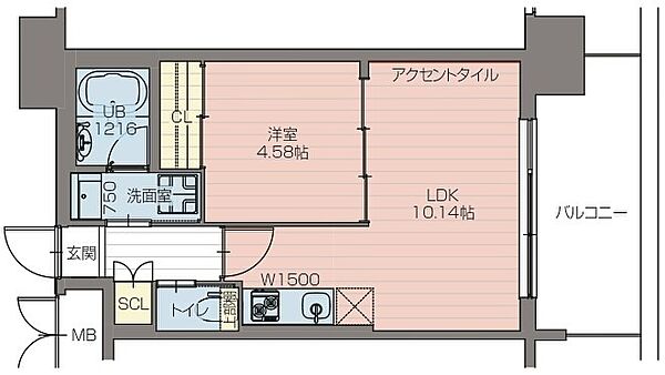 プレジオ阿波座2-8F 0205｜大阪府大阪市西区川口3丁目(賃貸マンション1LDK・2階・35.42㎡)の写真 その2