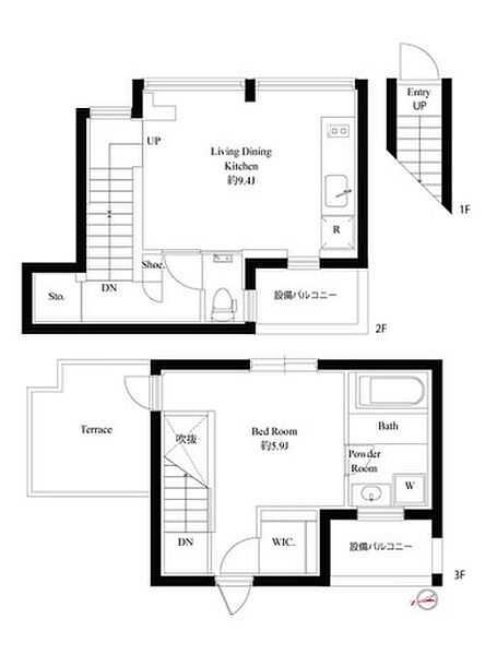 スクエアコート早稲田 7｜東京都新宿区西早稲田３丁目(賃貸マンション1LDK・2階・44.70㎡)の写真 その2