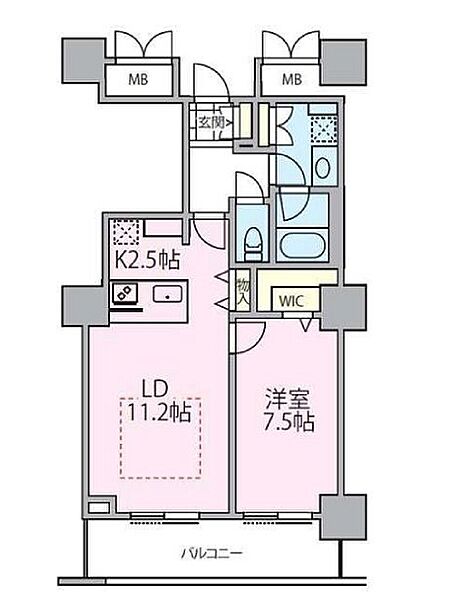 ロイヤルパークスタワー南千住 2502｜東京都荒川区南千住４丁目(賃貸マンション1LDK・25階・50.60㎡)の写真 その2