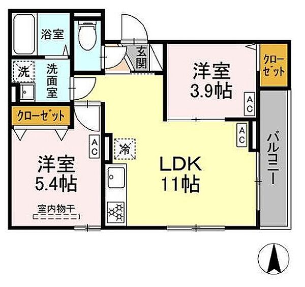 グラナーデ東尾久II 203｜東京都荒川区東尾久４丁目(賃貸アパート2LDK・2階・44.08㎡)の写真 その2