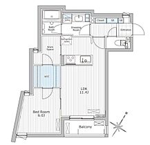 グランクリュ若松町 301 ｜ 東京都新宿区若松町104-6（賃貸マンション1LDK・3階・48.01㎡） その2