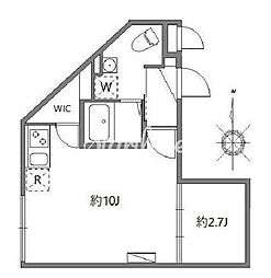 ソラシアレジデンス早稲田 4階1LDKの間取り