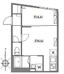 ソラシアレジデンス早稲田 4階1DKの間取り