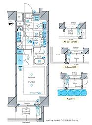 ドムス・スタイル神楽坂 7階1Kの間取り