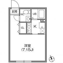 ZESTY神楽坂 ワンルームの間取図画像