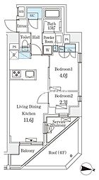 ラティエラ中野新井 2LDKの間取図画像