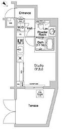 コンフォリア神楽坂 ワンルームの間取図画像