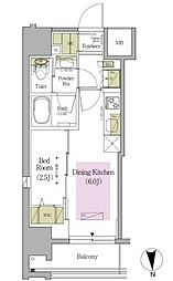 アーバネックス早稲田テラス 1DKの間取図画像