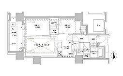 パークスフイア牛込神楽坂 2LDKの間取図画像