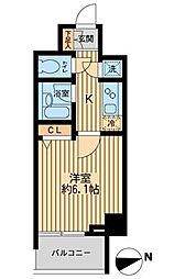 HF早稲田レジデンス2 1Kの間取図画像