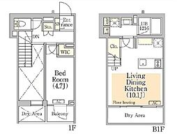 イプセ神楽坂 1LDKの間取図画像