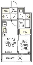 イプセ神楽坂 1LDKの間取図画像