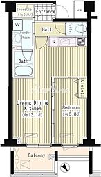 プライムアーバン東中野コート 1LDKの間取図画像