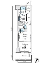 ロイヤルパークス赤羽サウス 1DKの間取図画像