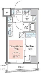 アーバネックス西新宿2 1DKの間取図画像