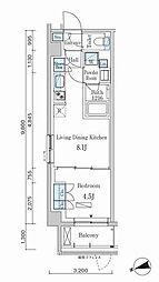 PARKAXIS市谷左内町 1LDKの間取図画像