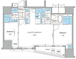 ルフォンプログレ北新宿 2LDKの間取図画像
