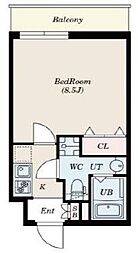 GRANPASEO神楽坂 1Kの間取図画像