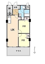 ライオンズマンション八木山 2LDKの間取図画像