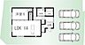 間取り：車3台駐車可能です！※車の配置は一例です。