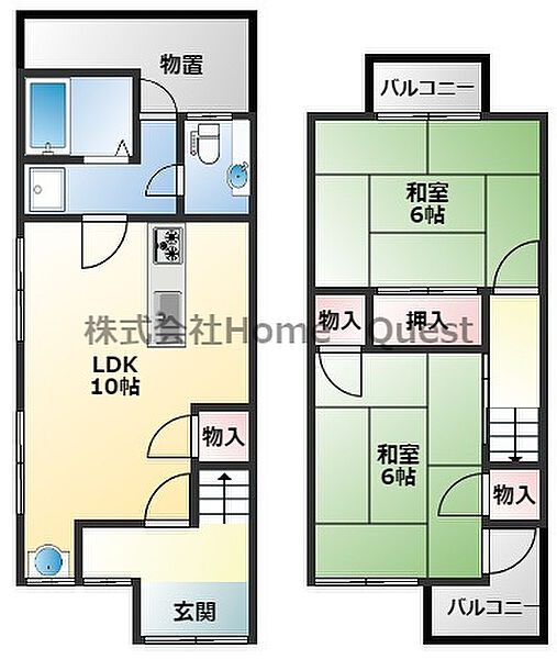 藤井寺4丁目貸家 ｜大阪府藤井寺市藤井寺4丁目(賃貸テラスハウス2LDK・1階・54.69㎡)の写真 その2