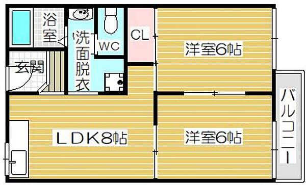 中谷ハイツ ｜大阪府羽曳野市高鷲4丁目(賃貸アパート2LDK・2階・42.00㎡)の写真 その2