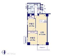 朝日第2三鷹マンション 2LDKの間取図画像