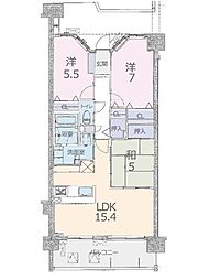 レーベンハイム小手指さくら通り 3LDKの間取図画像