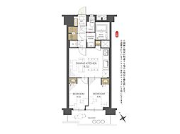 東中野ハイム 2DKの間取図画像