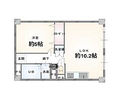 境南マンション 1LDKの間取図画像