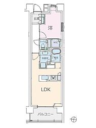 パークシティー高田馬場 1LDKの間取図画像