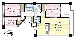 ザ・ステイツ所沢アルカディアン 3LDKの間取図画像
