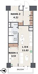 クレベール西新宿 2LDKの間取図画像