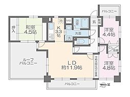 ルミナス小平弐番館 3LDKの間取図画像